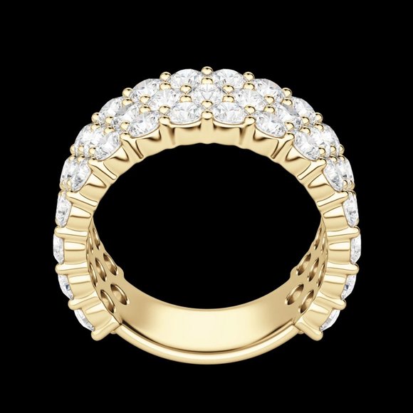 Round Cut Bold Pavé Semi-Eternity Band (4 Tcw), Lab Grown Diamond - Picture 8 of 9
